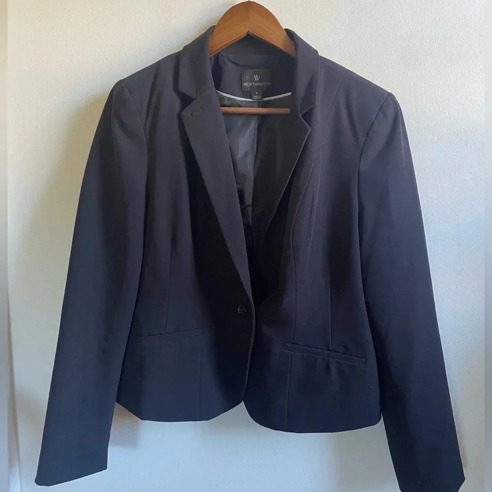 Worthington Women’s Suit Coat / Blazer, Black, Size L